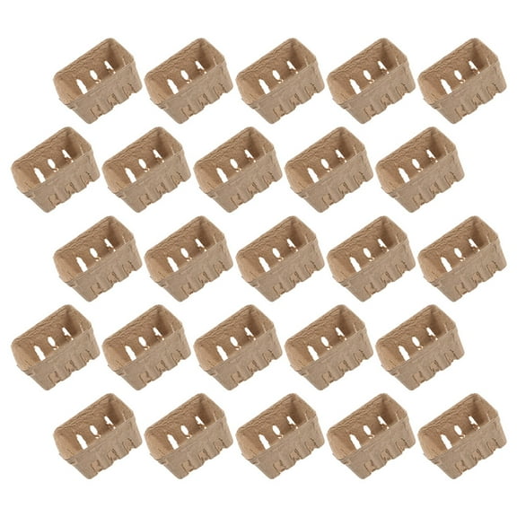 FRCOLOR 40Pcs Reusable Beige Cardboard Produce Box for and Road Trips
