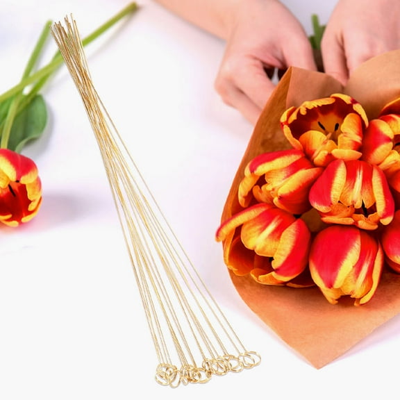 FRCOLOR 40pcs Floral Sticks Round Bouquet Card Picks Flower Card Holder Flower Picks For Wedding Birthday Metal Wire Floral Place Card Holder