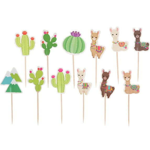 Homoyoyo 48pcs Cactus Cake Toppers Paper Decorations for Bakers, Festival, Party Supplies and Celebration