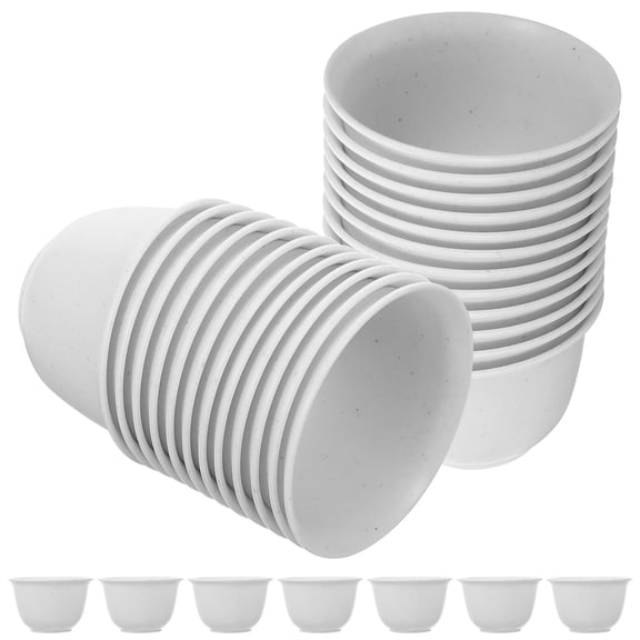 CIMAXIC Durable White Chinese Style Teacup, Breakage-Resistant, for Storage, 48Pcs