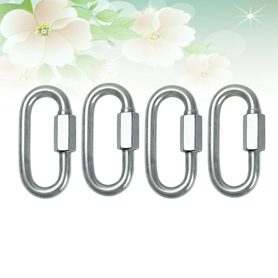 FRCOLOR 4PCS 304 Stainless Steel Quick Link Ring Chain Repair Shackles for Home Outdoor (M8)