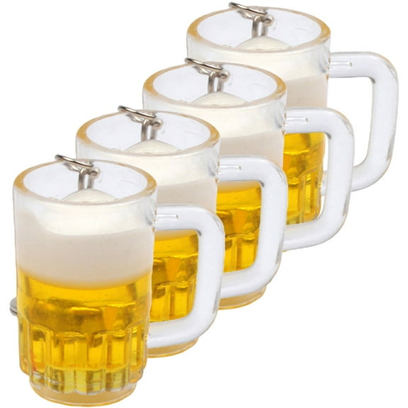 FRCOLOR 4Pcs Beer Cup Key Chain Decorative Keychain Backpack Pendant Hanging Keychain