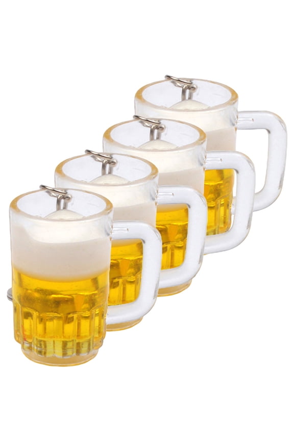 4Pcs Beer Cup Key Chain Decorative Keychain Backpack Pendant Hanging Keychain