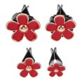 thumbnail image 1 of FRCOLOR 4Pcs Red Metal Car Vent Clips Air Freshener Clips with Flower Design for Vehicles, 1 of 6