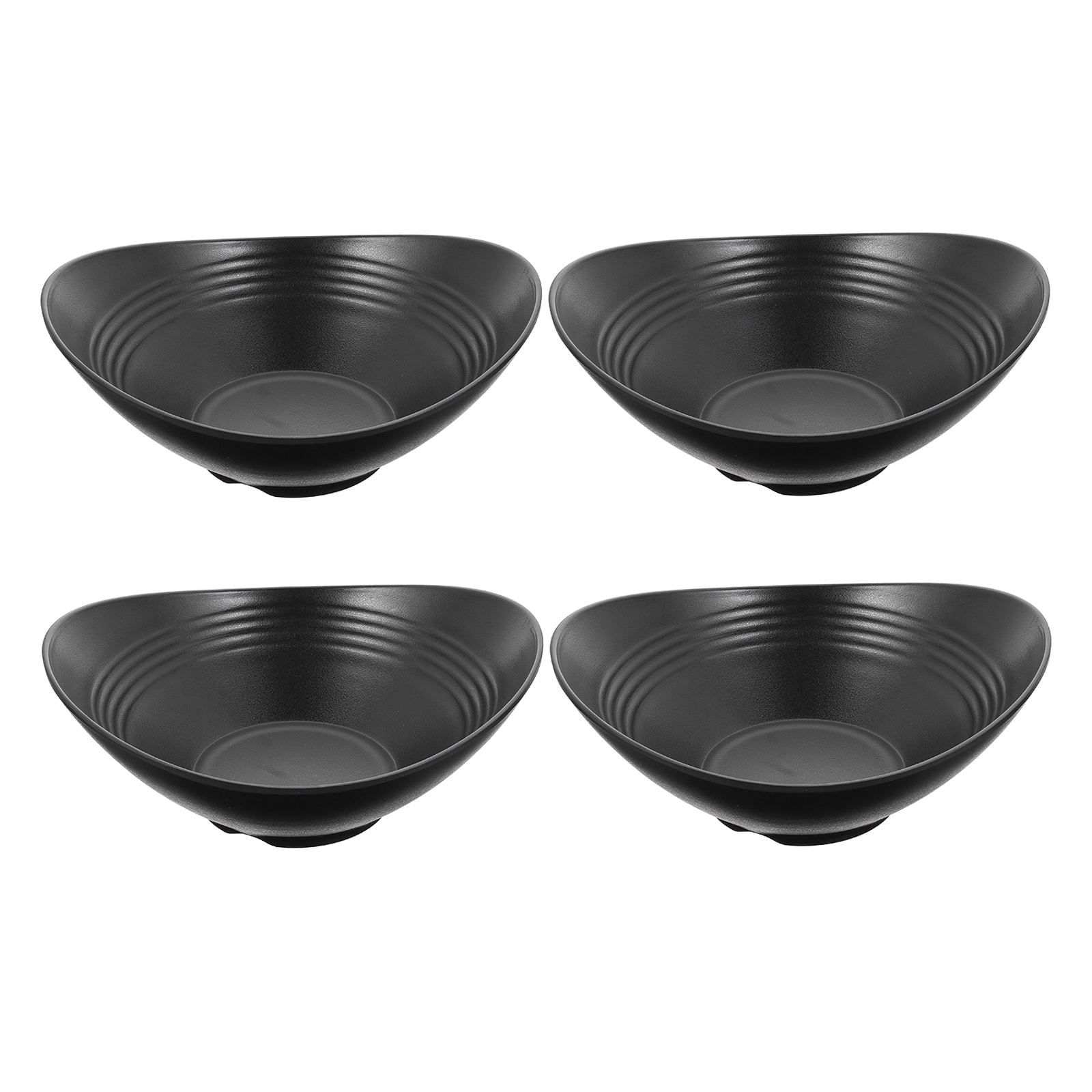 LABSERRON 4Pcs Black Japanese Style Soup Bowls Easy to Clean Multipurpose Tableware Set