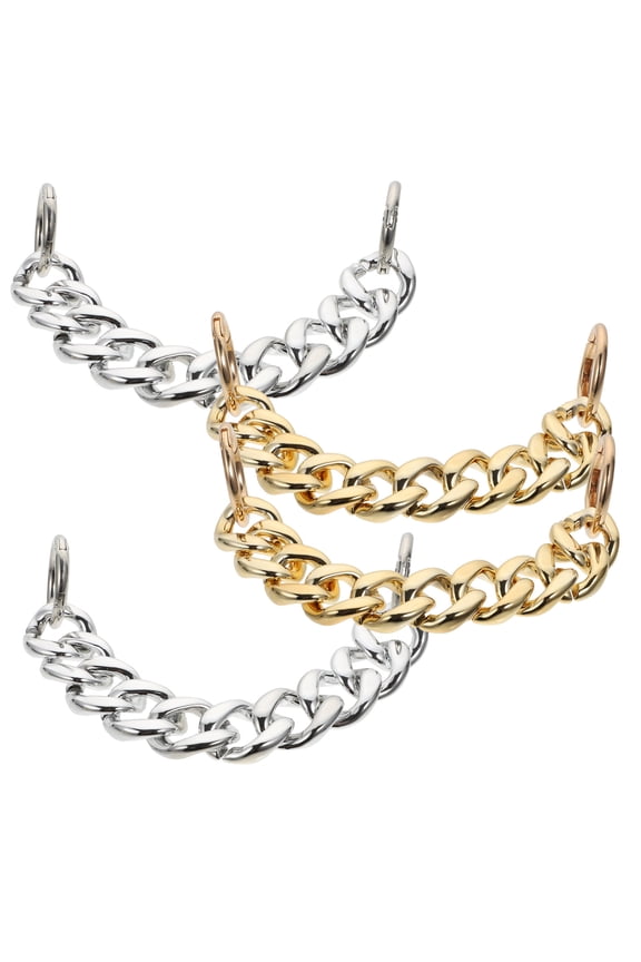 Boot Shoe Decoration Chain Silver Acrylic 4Pcs 8.7X1In