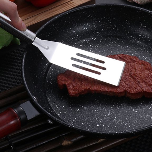 WRISTBIQUE 4Pcs Plated Silver Stainless Steel Cooking Steak Pizza Shovels
