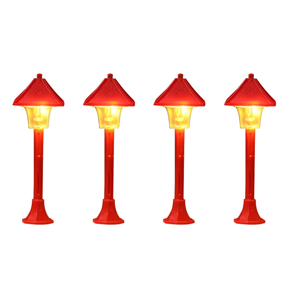 FRCOLOR 4Pcs Simulation Street Light LED Doll Light Doll Garden Light