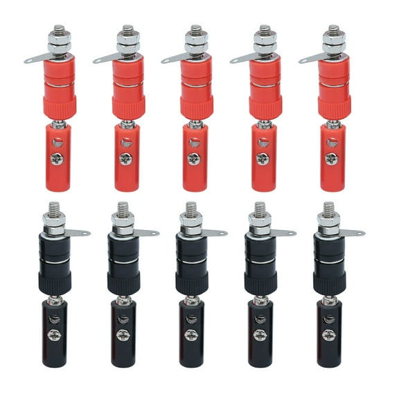 PAMINGONO Zinc Alloy Banana Plug Socket Jack Connectors Red Toys 10Pairs