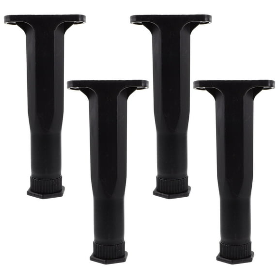 WASHWEPE Adjustable Bed Support Leg Black Plastic 4Pcs