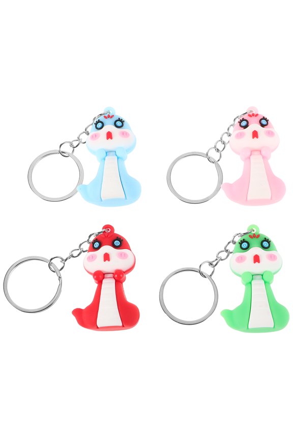 4pcs Adorable Snake Keychain for Couples Keychain Charms for Bag Decorations and Car Keys Cute Animal Keyring for Backpacks Purses