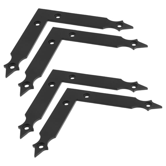 FRCOLOR 4pcs Barn Doors L Corner Brackets with Screw Rustic Decorative Corner Brackets Hardware for Farmhouse Garage Window Shutter