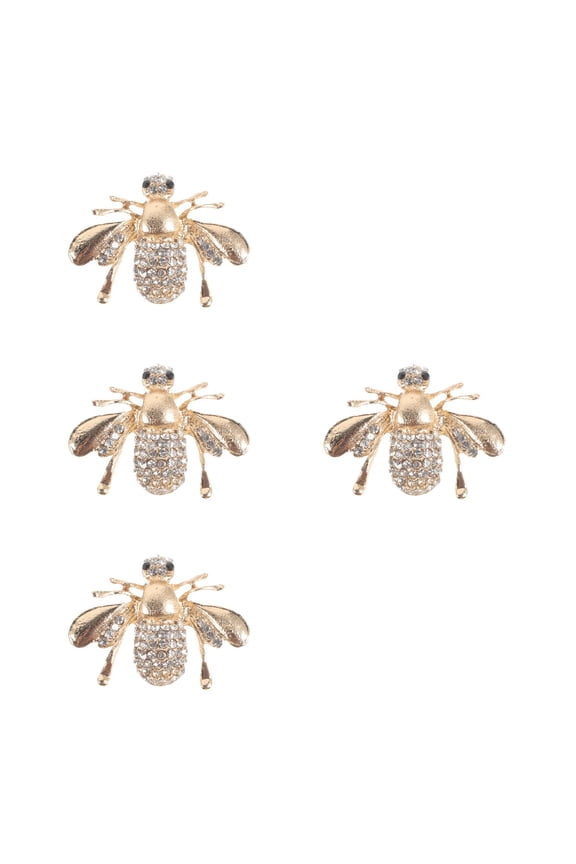 4pcs Bee Brooch Bee Lapel Pin Vintage Insect Pin Copper Brooch Rhinestone Brooch Pin