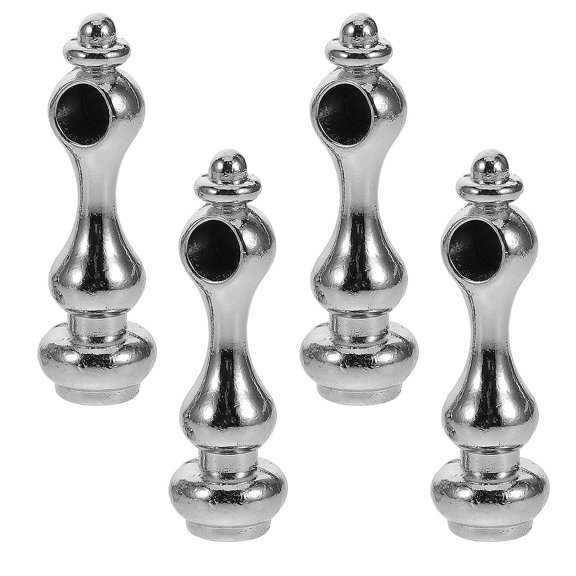 FRCOLOR 4pcs Cabinet Railing Post End Cap Metal Connector For Furniture Easy Installation Hardware For Railing Glass Wine Cabinet Replacement Parts
