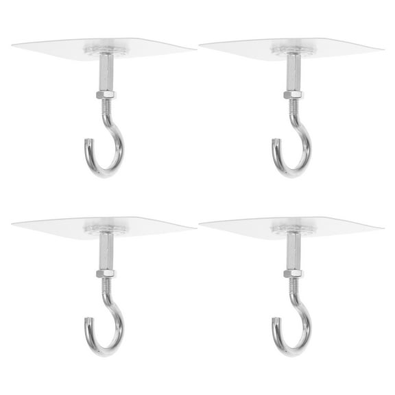 FRCOLOR 4pcs Ceiling Hooks Adhesive Ceiling Hooks Heavy Duty Sticky Ceiling Hooks Adhesive Ceiling Hanger No Drill Stick On Hooks For Hanging Plants Lanterns Wind Chimes
