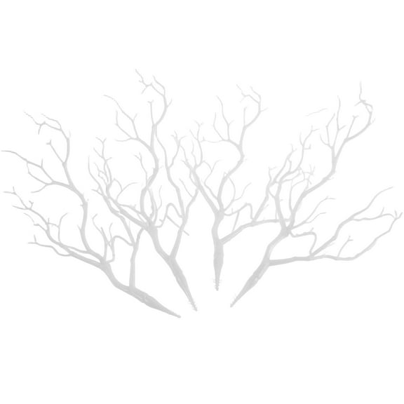FRCOLOR 4Pcs Simulation Antler Branches White Plastic Artificial Dried Twigs for Vase and Table Decor
