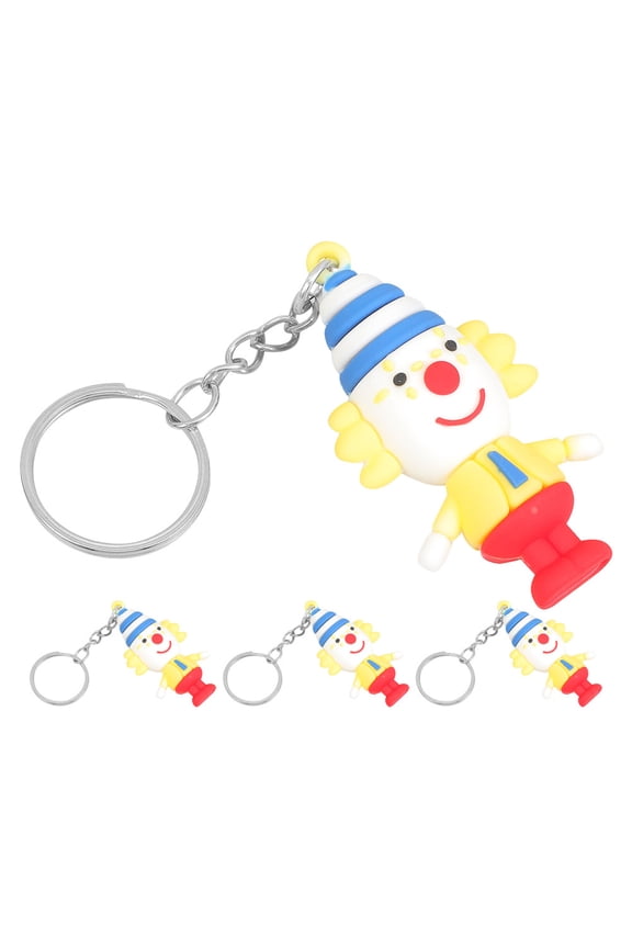 4pcs Circus Theme Keychains Cute Keychains Clown Pendants Keychains Purse Pendants