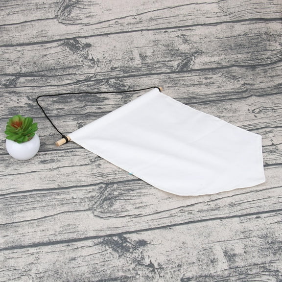 FRCOLOR 4pcs Display Pennant Banner Enamel Lapel Pin Badge Flag Plain Blank Canvas Wall Banner (White)