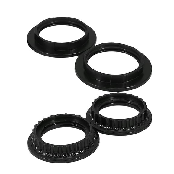 FRCOLOR 4pcs E26 E27 Light Socket Shade Rings Lamp Shade Collar Rings Fixing Rings Lamp Light Socket Ring Lamp Shade Holder Adapter Phenolic Ring for Light Fixtures Black