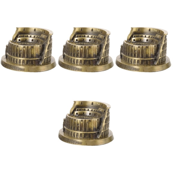 FRCOLOR 4pcs European-style Archaize Architecture Model Rome Architecture Figurine Colosseum Craft Decor