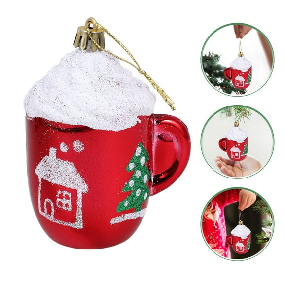 FRCOLOR 4Pcs Xmas Pendant Hanging Ornaments with Rope for Christmas Tree and Party Decoration