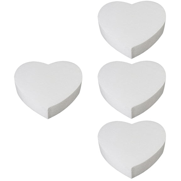 FRCOLOR 4pcs Foams Cake Dummies DIY Heart Cake Model Baking Practice Cake Mold Heart Cake