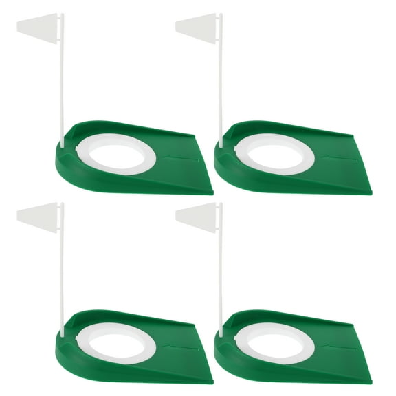 FRCOLOR 4pcs Golf Putting Practice Cups Hole Training Aid Plastic Flag Golf Accessories Training Putters For Adult Outdoor Practice Office Garage Yard Indoor