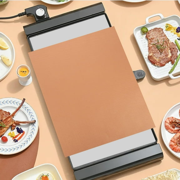 FRCOLOR 4pcs Heat-Resistant Grill Mats Camping Desk Protectors Non-Sticky Grilling Mats Oil-Proof Pads Fireproof Bbq Mat For Outdoor Grill Fireplace Rug