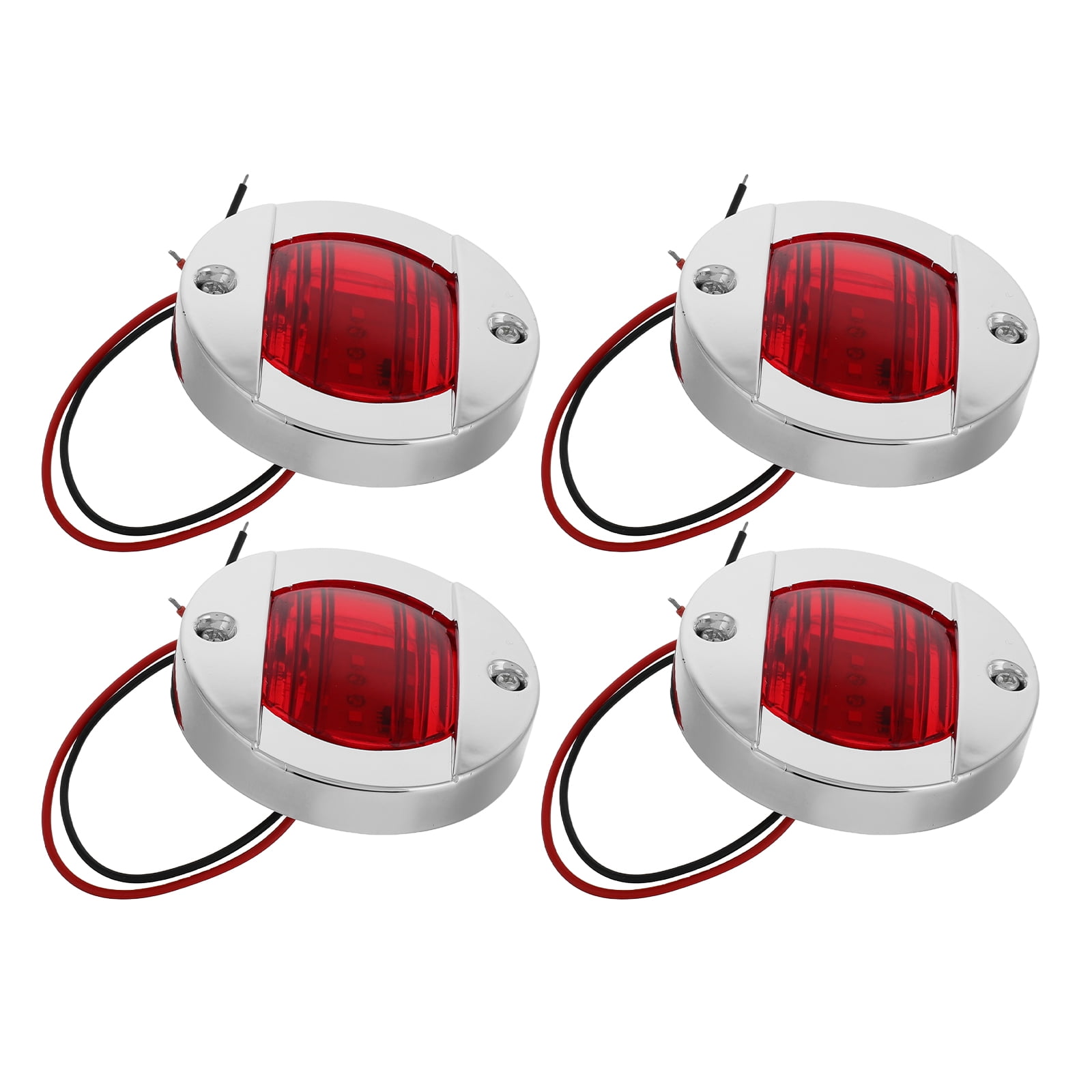FRCOLOR 4pcs Led Trailer Marker Lights Round Signal Light Universal Tail Light Waterproof Marker Light Trailer Truck Light Led Side Marker Lights Trailer Signal Lights Stop Light