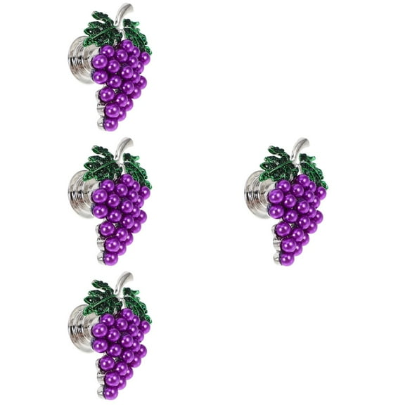 FRCOLOR 4pcs Lovely Knob Pull Handle Drawer Cabinet Grape Modeling Drawer Dresser Pull Knob