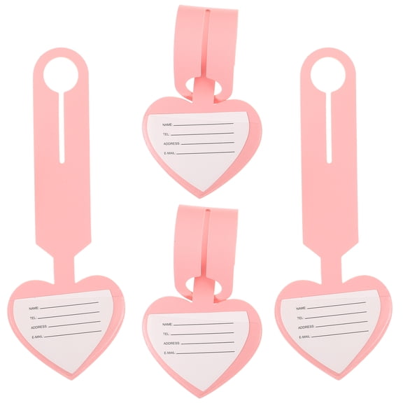 FRCOLOR 4pcs Luggage Tags Labels Travel Suitcase Labels Baggage Boarding Tags Heart Handbag Tags