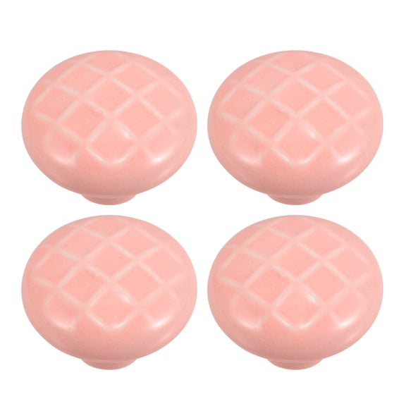 FRCOLOR 4pcs Pink Ceramic Drawer Pulls Single Hole Cabinet Handles Cute Knobs For Closet Kitchen Dresser Home Decor Drawer Door Pulls