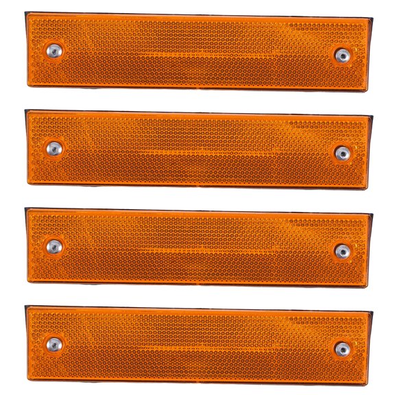 FRCOLOR 4pcs Rectangle Reflective Markers High Visibility Traffic Reflectors for Driveway Road Tunnel Safety Parking Lots Construction Sites