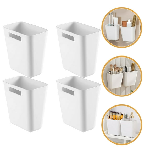 FRCOLOR 4pcs Remote Control Box Wall Mount Universal Organizer Box Bedside Storage Container for Home Office