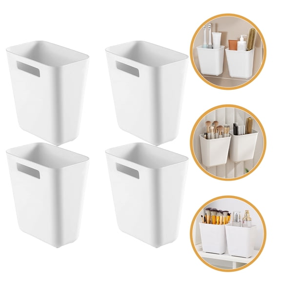FRCOLOR 4pcs Remote Control Box Wall Mount Universal Organizer Box Bedside Storage Container for Home Office