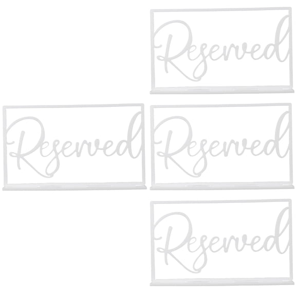 FRCOLOR 4pcs Reserved Table Acrylic Sign Reserved Table Sign Reservation Place Acrylic Card for Party