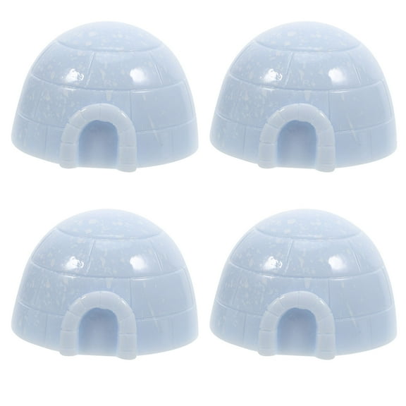FRCOLOR 4pcs Resin Ice House Sculptures Micro Landscape Decorations Mini Igloo Ornaments Ice House Figurines Unique Ice House Statues