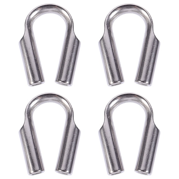 FRCOLOR 4pcs Stainless Steel Thimbles for 6mm Diameter Wire Rope Cable Rigging ( Silver ),2.17"X1.42"X1.42"