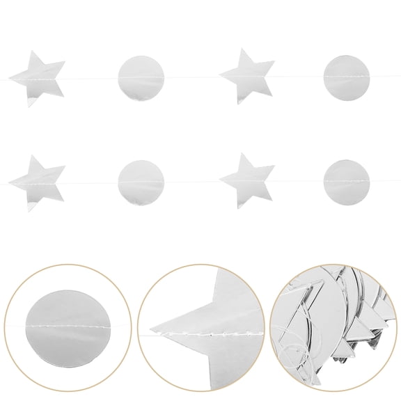 FRCOLOR 4pcs Star Circle Hanging Decorations Hanging Star Banner Congratulations Banner Stars Circle Garland Star Banner Garland Circle Banner Wedding Decor