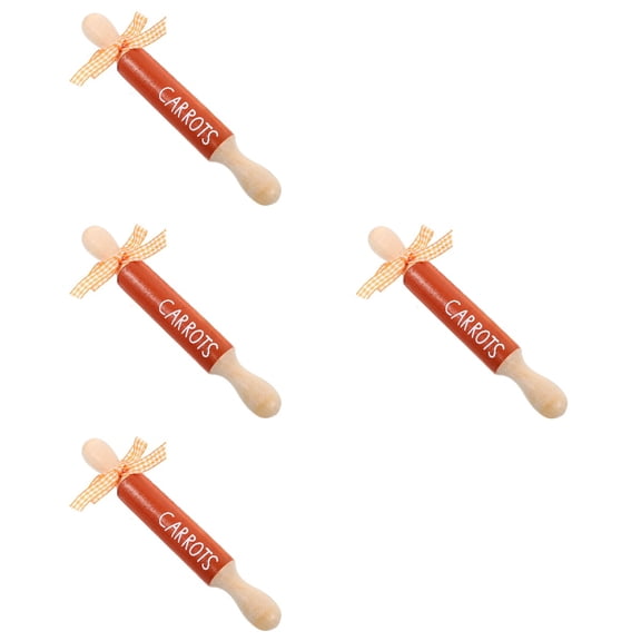 FRCOLOR 4pcs Tiered Tray Decor Easter Theme Mini Rolling Pin with Bow Decoration for Bar Home