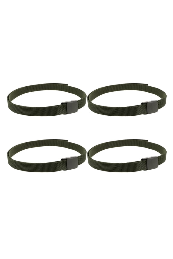 4Pcs Adjustable Olive Green Nylon Web Belt Multifunctional Outdoor Adventure Utility Strap