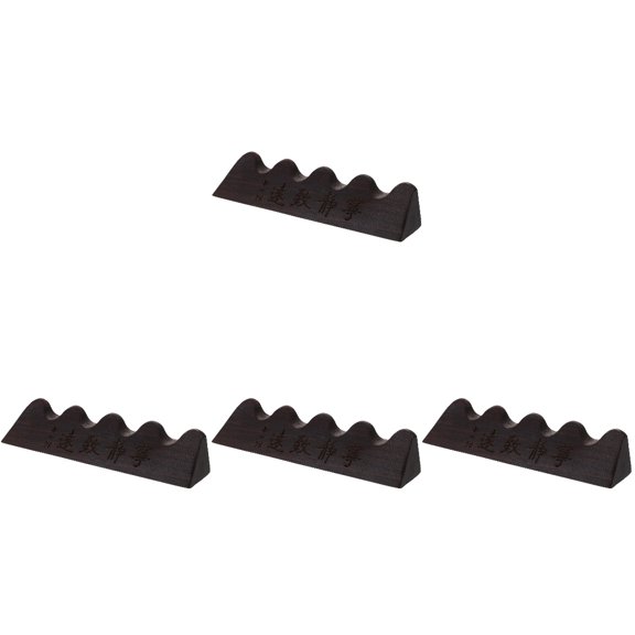 WRISTBIQUE Black Wooden Calligraphy Pen Rest for Home Writing Support 4Pcs