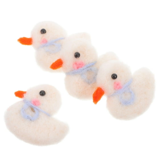 FRCOLOR 4pcs Wool Felt Goose for Crafts Cartoon Handmade Sewing Wool Felt Animals for DIY Arts and Crafts Hair Accessories