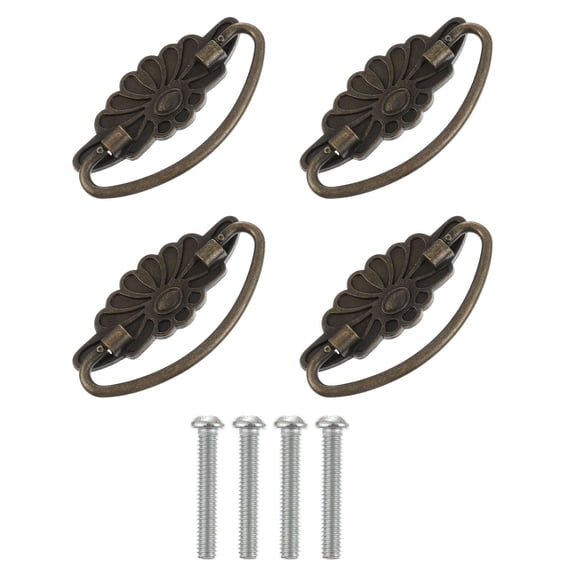 FRCOLOR 4pcs Wrought Iron Cabinet Knob Antique Dresser Handles Retro Drawer Pulls
