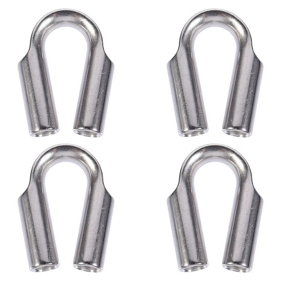 FRCOLOR 4pcs heavy duty thimble Stainless Steel Thimbles for 10mm Diameter Wire Rope Cable wire rope eyelet Rigging wire rope thimbles ( Silver ),4.13"X4.72"X0.71"