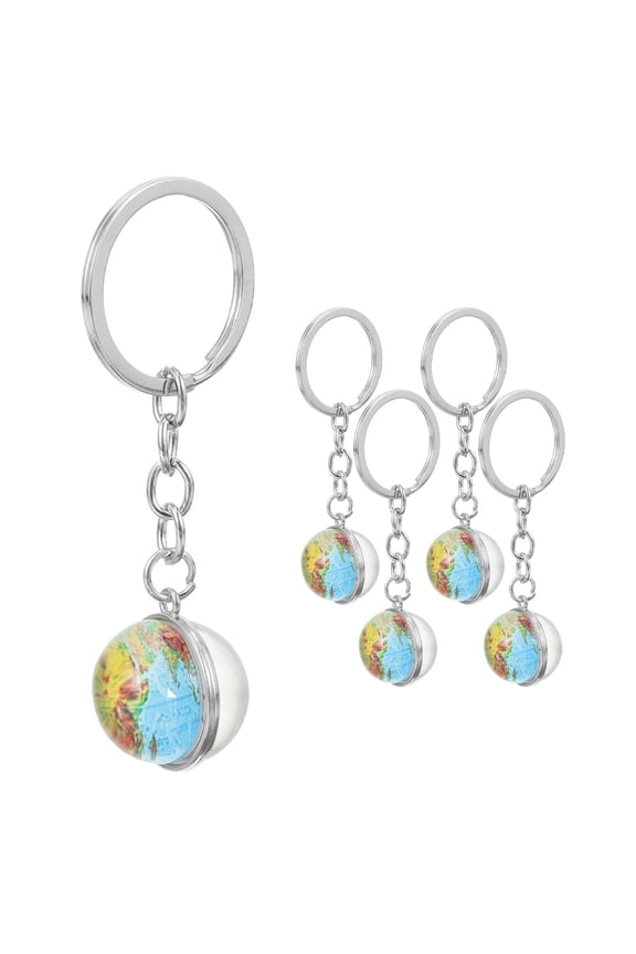 5Pack Globe Keychains for Luggage and Bags Family and Friends New Year Gifts