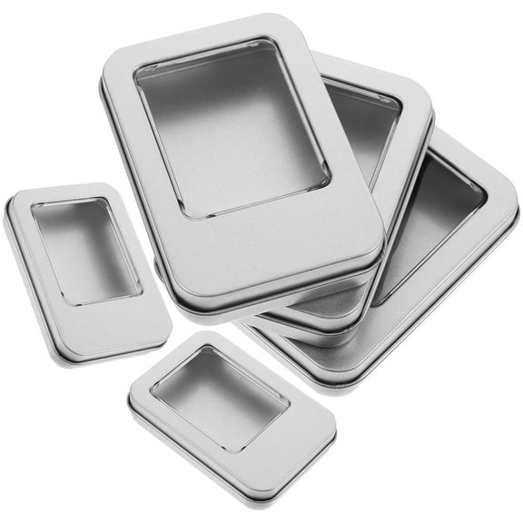 KAKOWELY Tinplate Containers For Small Items Container 5Pcs 3.42X2.36X0.67In