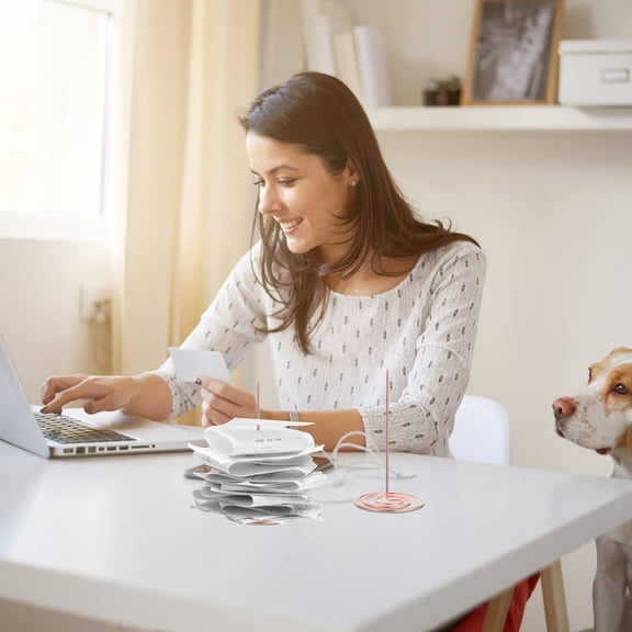 FRCOLOR 5 Pcs Desk Receipt Holder Spike Paper Ticket Holders Rose Gold