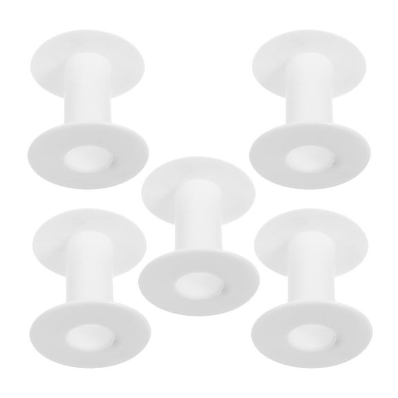 FRCOLOR 5 Pcs Empty Spools Plastic Ribbon Spools Wire Weaving Bobbin Empty Thread Spools Ribbon Chain Tape Spools For Embroidery Thread Yarn Ribbon Crafts Sewing White