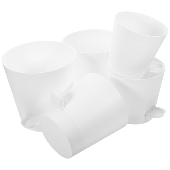 FRCOLOR 5 Pcs Garden Irrigation Self-priming Flower Pot 18.00X18.00X16.00CM White